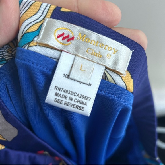 Monterey Club Blue Floral Skort, Large, Golf, Tennis, Athletic Skort, Athleisure - Picture 3 of 9